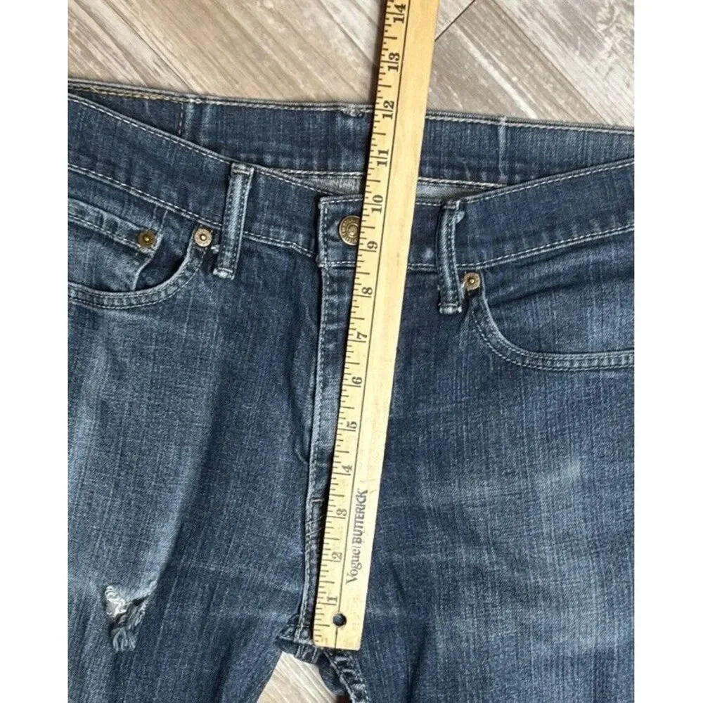 Levis 511 Jeans 34x32‎ Blue Distressed Denim Men's